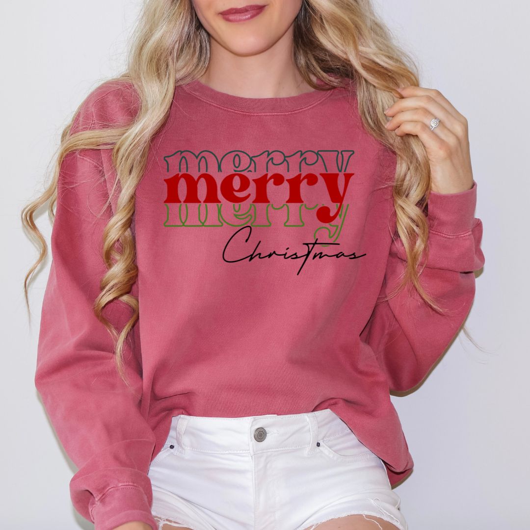 Merry Merry Merry Christmas Long Sleeve T-Shirt