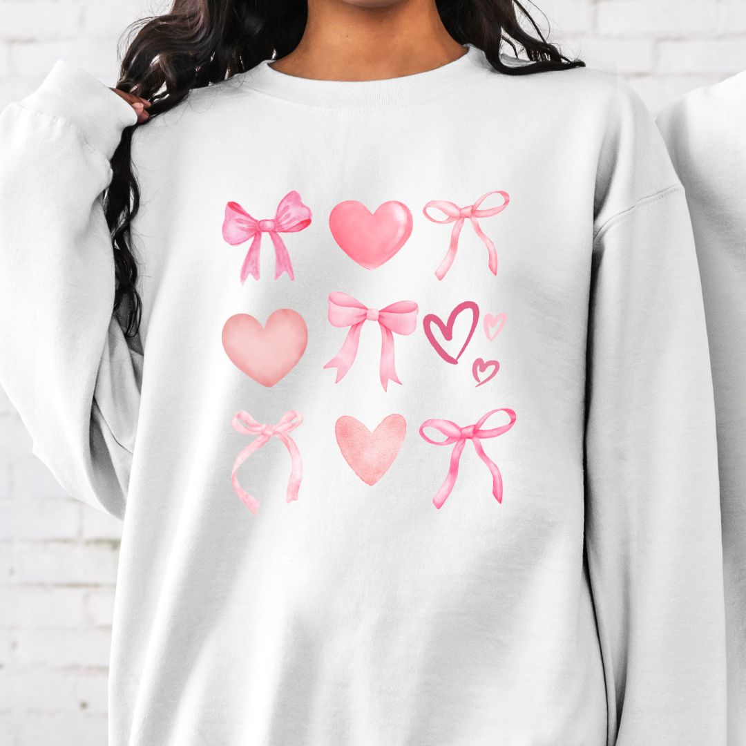 Pink Bow Coquette Crew