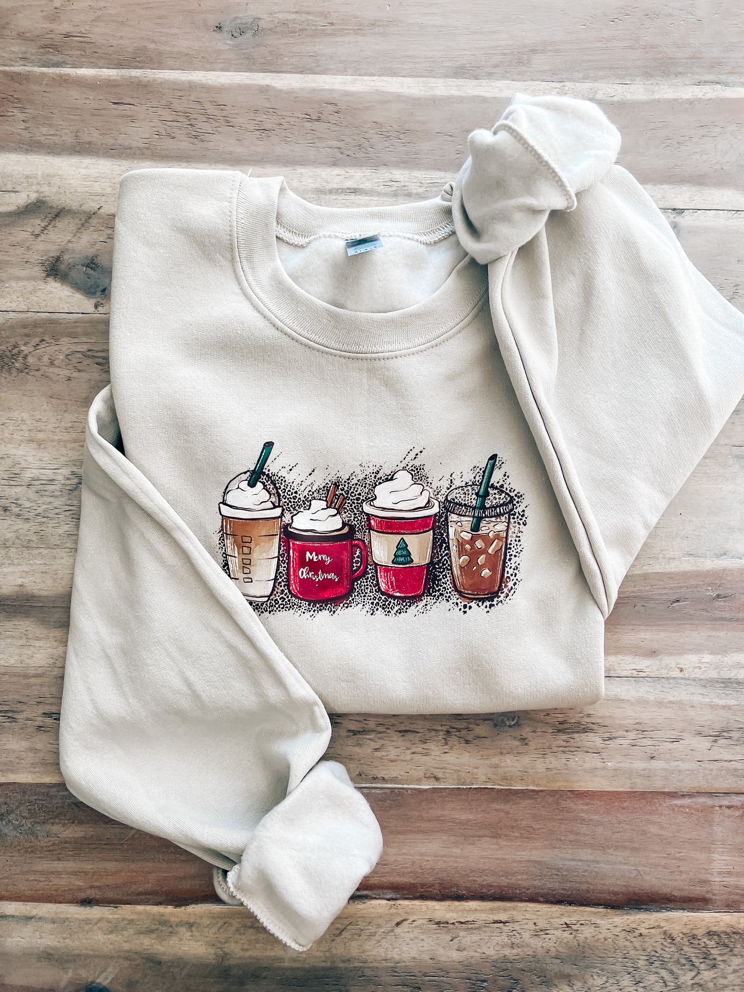 Leopard Christmas Coffee Sweatshirt