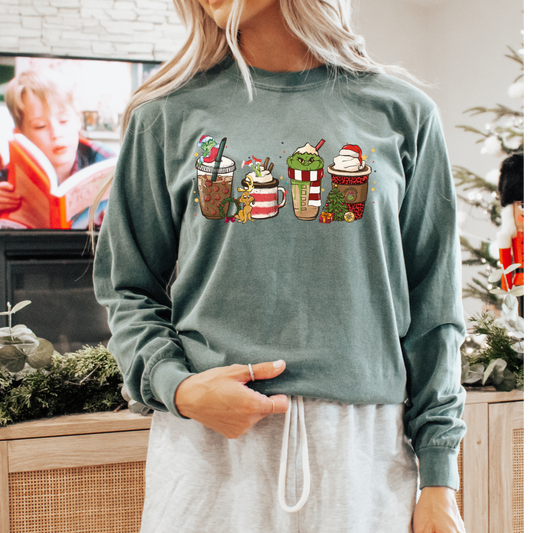 Grinch Cup Long Sleeve