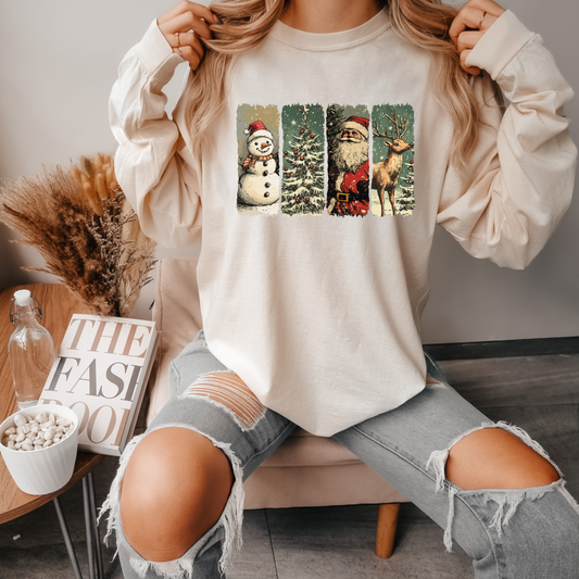Nostalgic Christmas Scene Long Sleeve
